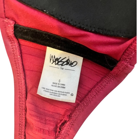 Burgundy Bandeau Bikini Top with Removable Strap | Small - Picture 7 of 8